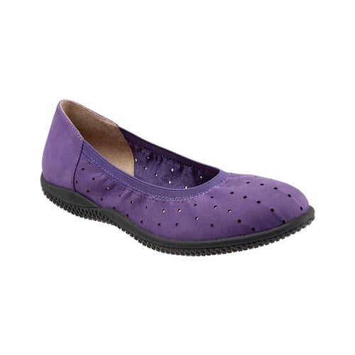 Softwalk Womens Hampshire Electric Violet Nubuck Leather Casual Flats Size 6 