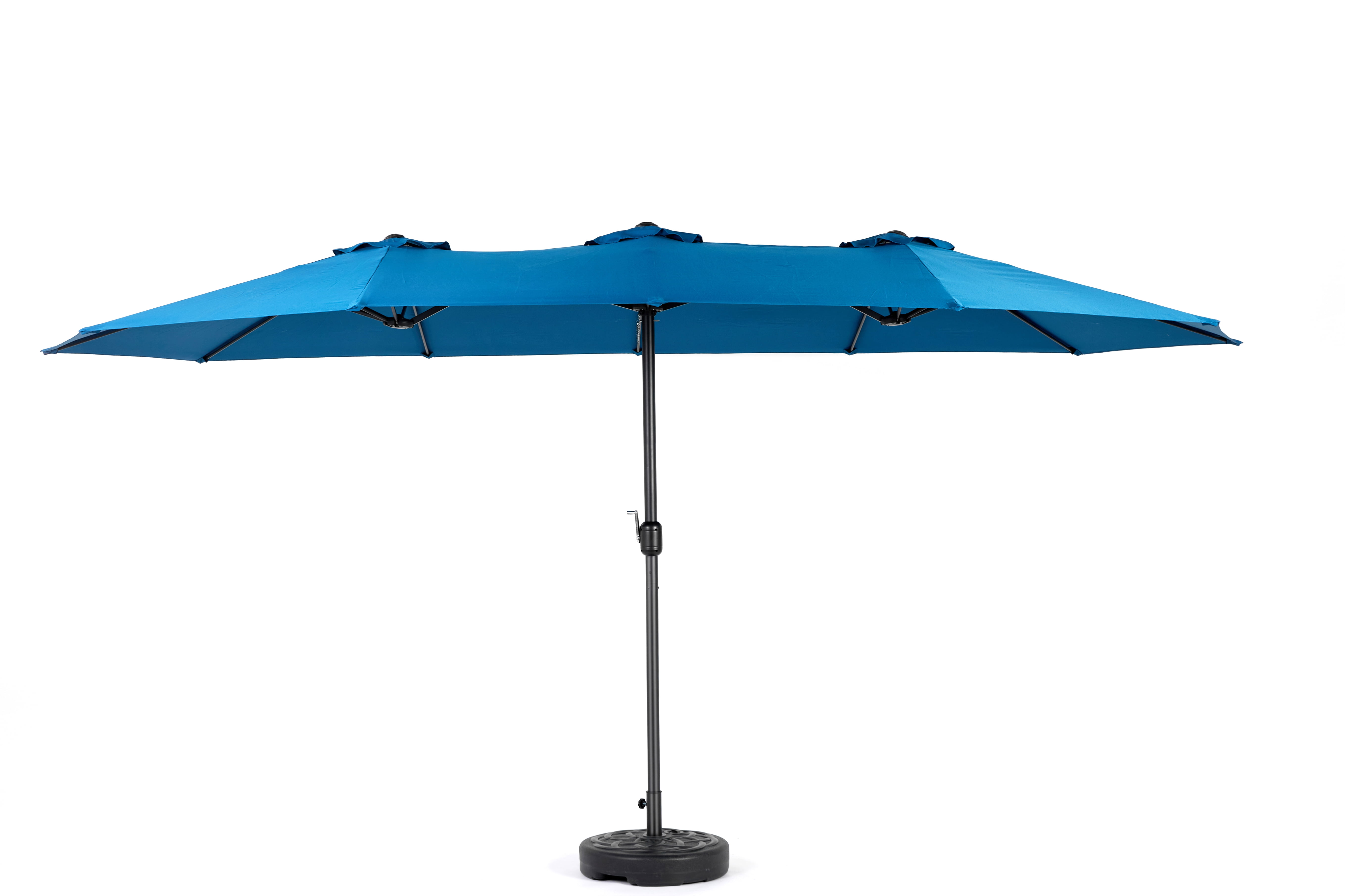 Double Sided Rectangular Outdoor Umbrella 14.8-Foot with Crank, Large Patio Umbrella for Garden and Poolside, Dark Blue
