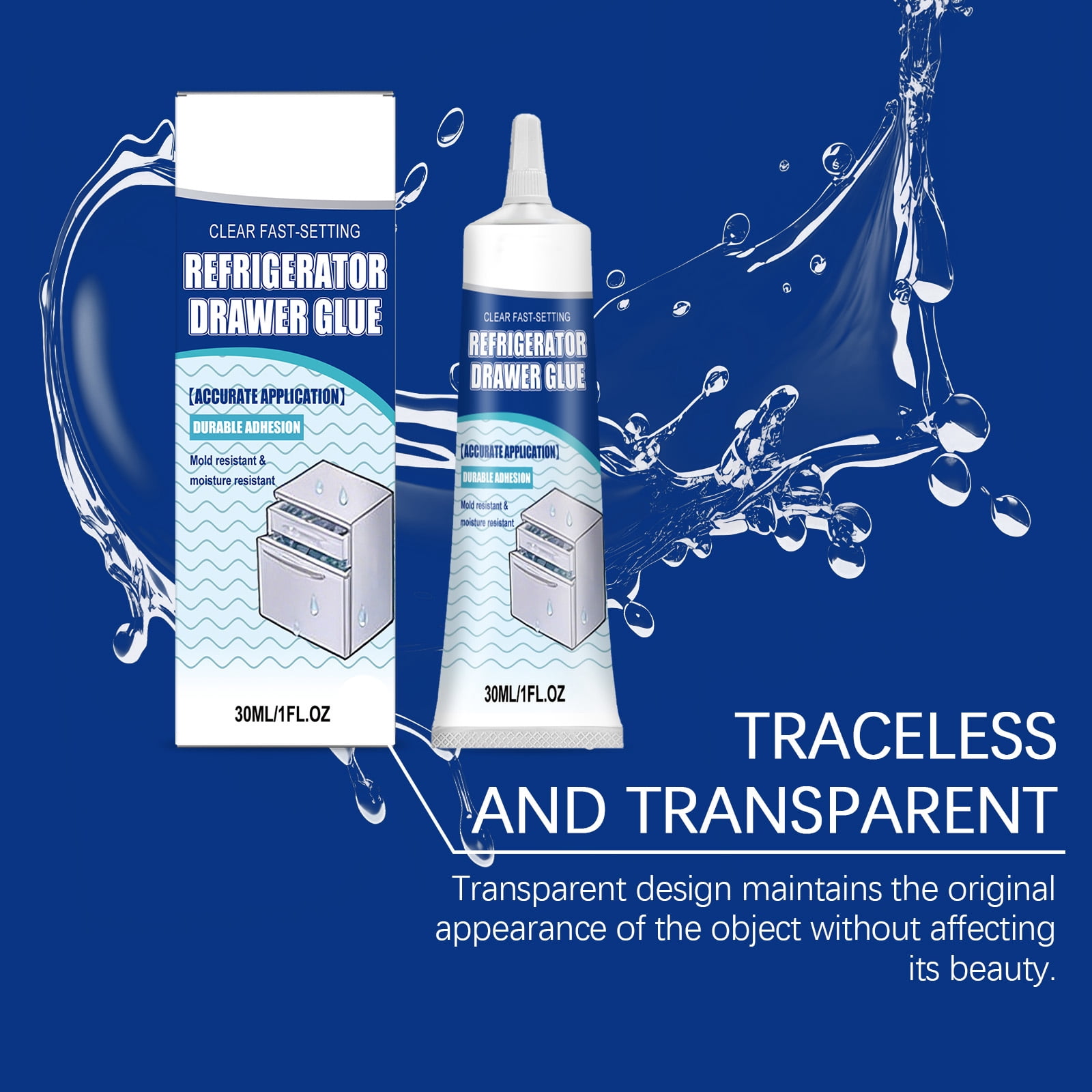 Alvantor Refrigerator Drawer Glue, Strong Bond Adhesive for Plastic Repairs, Cure Time Included