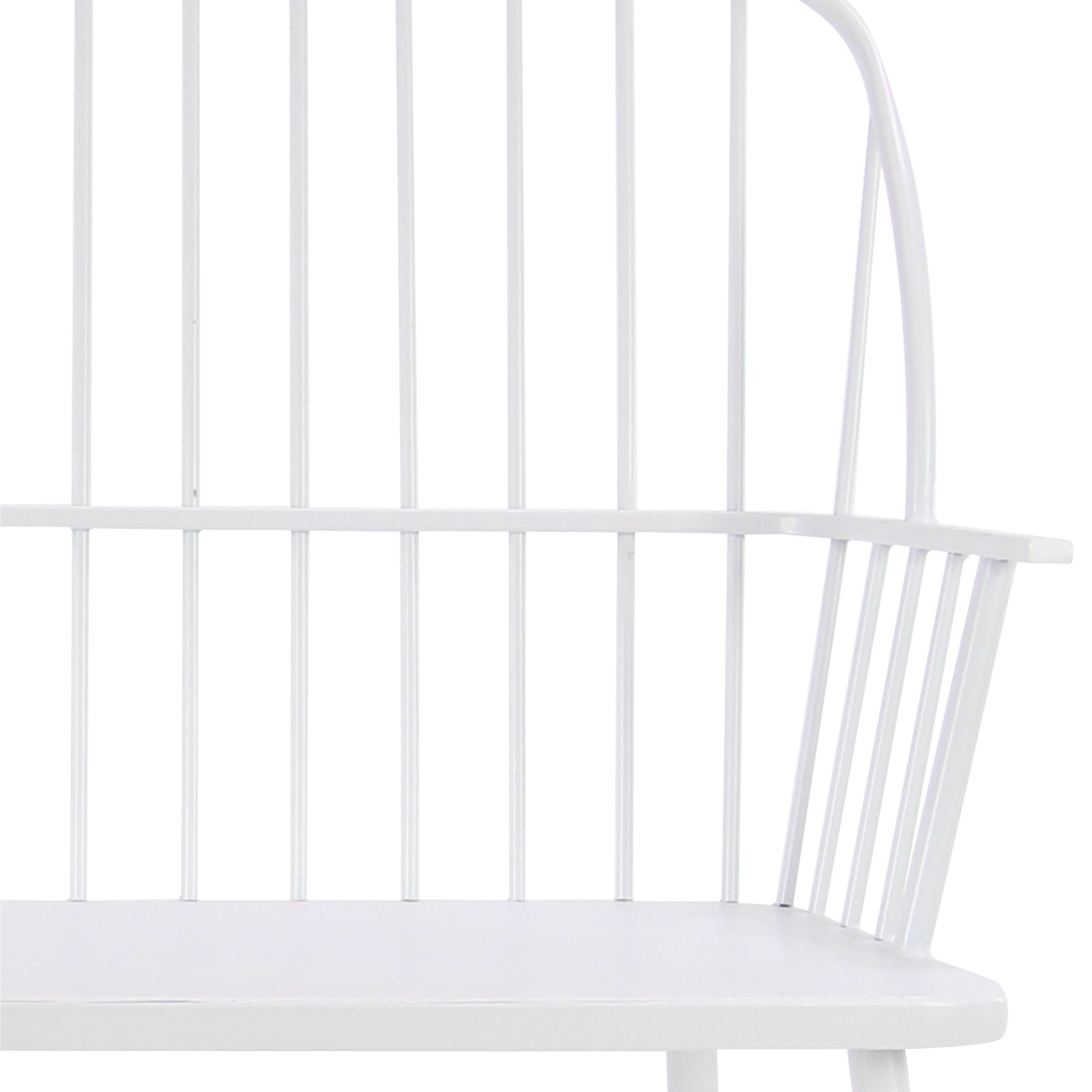 DecMode Metal Outdoor Bench, White