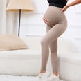 thumbnail image 5 of Gyujnb High Waist Full Belly Support Maternity Leggings Seamless Stretch Fabric Yoga Fitness Loungewear Casual Daily Pregnancy Pants,M, 5 of 6