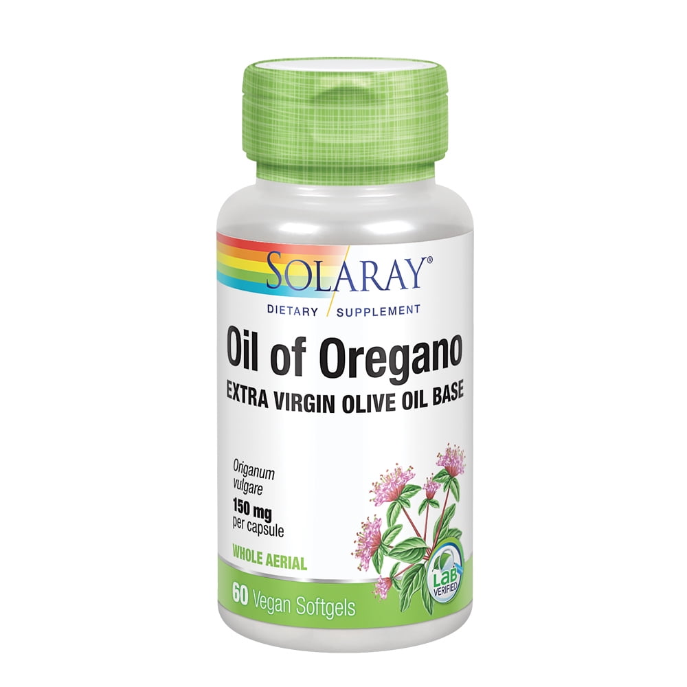 Solaray Oil of Oregano 150 mg Extra Virgin Olive Oil Base Whole