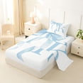 thumbnail image 2 of Erosebridal Blue Bowknot Twin Sheet Sets for Girls, Monogrammed K Bedding, 3pcs, 1 Flat Sheet, 1 Fitted Sheet and 1 Pillowcase, 2 of 5