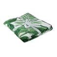 thumbnail image 3 of White and Green Tropical Leaves Plush Fleece Throw Blanket 50" x 60", 3 of 3
