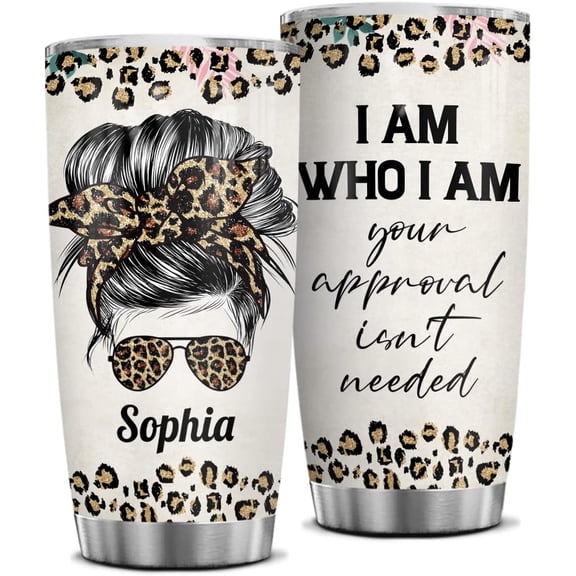 Personalized Leopard Gifts For Women Girls Lady Inspirational Tumbler 20oz Birthday Mothers Day Gifts Present Motivational Coffee Travel Mug Tumblers Cup With Lid