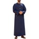 thumbnail image 2 of Ceisia Men Moroccan Style Long Sleeve Round Gift Neck Embroidered Buckle Casual Muslim Robe, 2 of 9