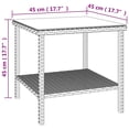 thumbnail image 4 of vidaXL Side Table Black 45x45x45 cm Poly Rattan and Tempered Glass Indoor / Outdoor, 4 of 5