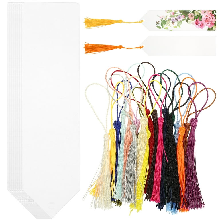 1 Set of Clear Acrylic Bookmarks Blank Acrylic Book Markers with Hanging Tassels Book Supply, Women's, Size: 15.00