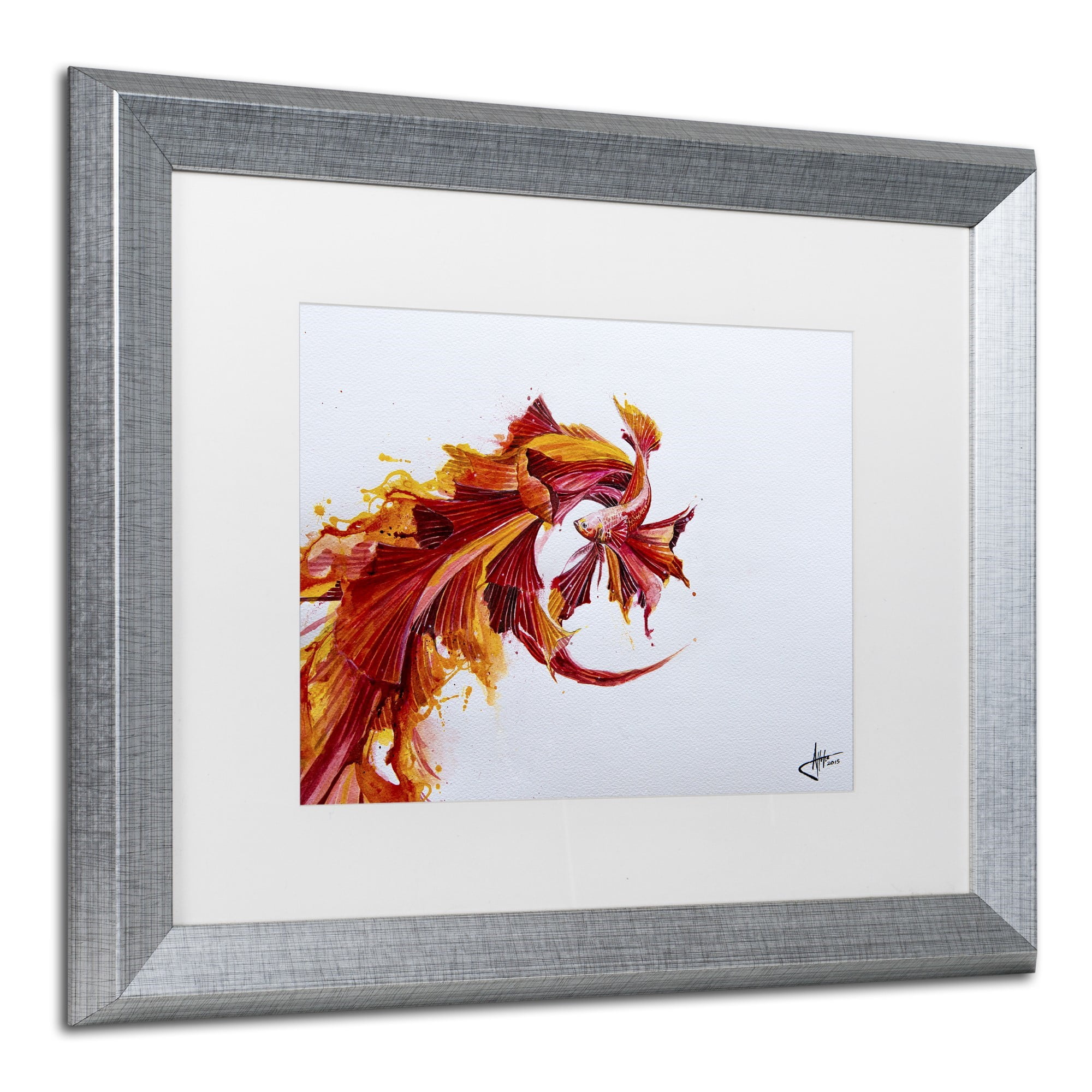 Trademark Fine Art 'Ignite' Canvas Art by Marc Allante, White Matte, Silver Frame