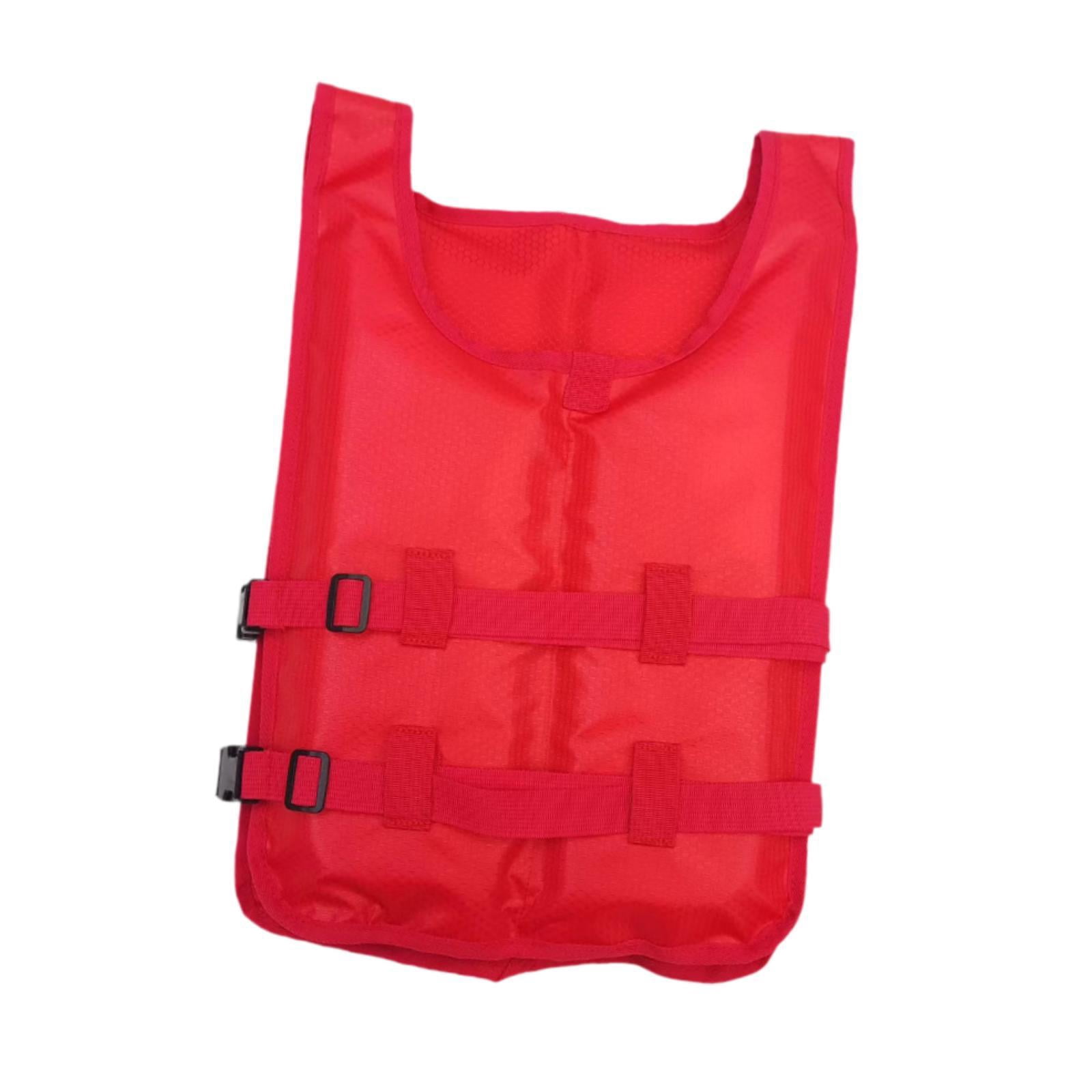 QccHieUs Kayak Life Vest Portable Summer Sleeveless Life Jacket Swim Vest Swim Jacket for Red