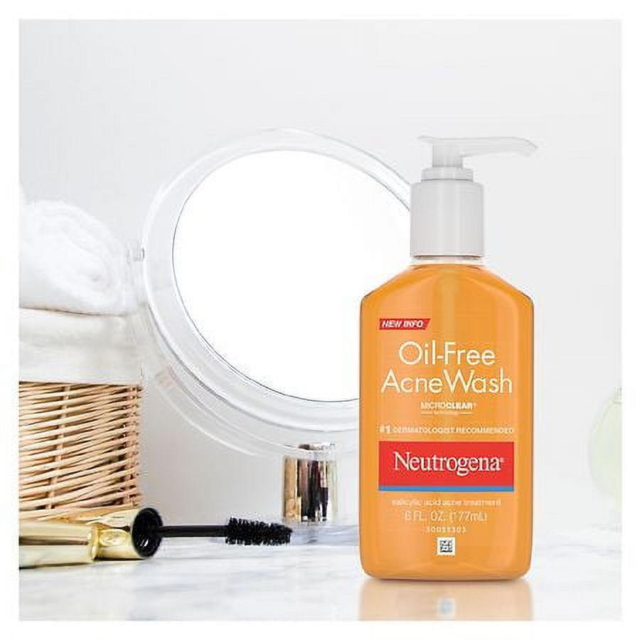 Neutrogena Oil-Free Salicylic Acid Acne Fighting Face Wash 6.0 fl oz Pack of 2