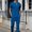 Blue, variant on ZZwxWA Mens Outfits Short Sleeve Henley T-Shirt Pants 2 Piece Bussiness Relaxed Fit Stright Casual Set Solid Suit My Order