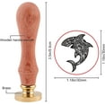 thumbnail image 2 of Crooked Shark Mandala Wax Seal Stamp Shark with Mandala Vintage Sealing Stamps 30mm Wax Stamp with Removable Brass Head Wood Handle for Party Invitations Cards Letters, 2 of 9