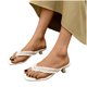 thumbnail image 4 of Amzcrzy Zapatos de mujer,Zapatos de mujer,Zapatillas de mujer, Sandalias de playa con punta cuadrada y tacón medio fino con diseño de espiga para mujer Sandalias Mujer Zapatillas De Casa, 4 of 5