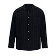 thumbnail image 3 of Wyobmus Mens Button Down Shirts Oversized Long Sleeve Casual Plaid Flannel Shirt Turndown Collar Preppy Blouse Black, 3 of 6