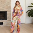 thumbnail image 4 of Yuyamidu Highland Cow Boho Flower Women's Lounge Sets Loungewear Matching Sweatsuit Yoga Golf Hiking Tracksuits Long Sleeve Pullover Sweatshirt Wide Leg Drawstring Sweatpants 2 PCS Outfits, 4 of 7