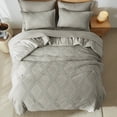 thumbnail image 3 of Davulos King Size Comforter Set Grey,7 Pieces Bed in a Bag King Diamond Pattern Bedding Sets with Comforter,Sheets, Pillowcases & Shams, 3 of 9
