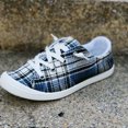 thumbnail image 6 of Honeeladyy Ladies Plaid Halloween Fashion Lightweight Casual Shoes Lace Up Walking Shoes Soft Lightweight Shoes Blue Sales, 6 of 7