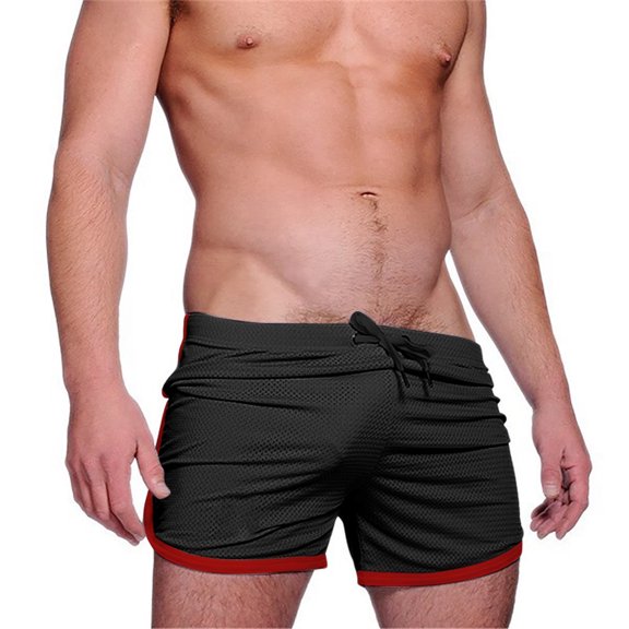 WREESH Men's Athletic Shorts Lightweight Breathable Gym Shorts Mesh Fitness Quick Drying Shorts Shorty Beach Shorts Casual Sports Shorts Black