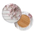 thumbnail image 2 of SCRAWLGOD Vintage Wood Grain Peach Blossom 4 PCS Elastic Circle Bar Stool Seat Covers Machine Washable Stool Seat Slipcover Breathable Round Stool Cushion Cover for Dining Room Decor, 2 of 7