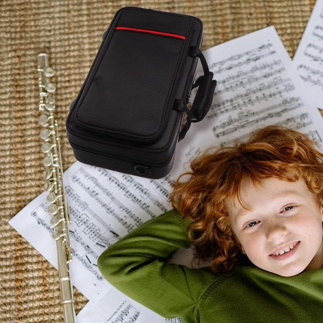 WHAMVOX Classic Black Oxford Fabric Clarinet Case with Double Strap and Protective Frame for Portable Use
