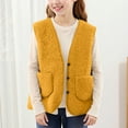 thumbnail image 4 of Fmbrln Girls Boys Fuzzy Fleece Vest Full Button V Neck Sleeveless Jackets Fall Winter Soft Comfy Thickened Warm Coat with Pockets, Sizes 5-13Y, 4 of 5