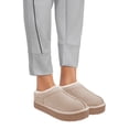 thumbnail image 2 of Joyspun Women's Ultra Short Faux Suede Platform Clog Slippers, 2 of 5