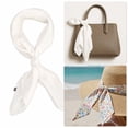 thumbnail image 5 of Unique Bargains 1 Pc Head Scarves Bandana Solid Color Satin Neck Scarf White, 5 of 5