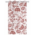 thumbnail image 2 of nqOlkjepod Outdoor Curtains for Patio Waterproof, Boho Red Floral Outdoor Privacy Panels Grommet, Vintage Farmhouse Paisley Plant Leaf Blackout Outside Curtains for Porch/Cabana 54"x84", 1 Panel, 2 of 8