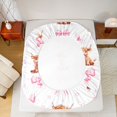 thumbnail image 4 of Manfei Farm Animal Highland Cow Fitted Sheet Full,Cute Pink Bowknot Bed Set,3pcs,1 Fitted Sheet and 2 Pillowcases, 4 of 6