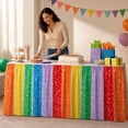 thumbnail image 3 of 5.9FT Pastel Table Skirt Teacher Desk Curtain Skirts for Classroom Decorations Colorful Rectangle Round Table Cover Skirt for Back to School Party Supplies Kindergarten Office Bookcase Cabinet Shelf, 3 of 7