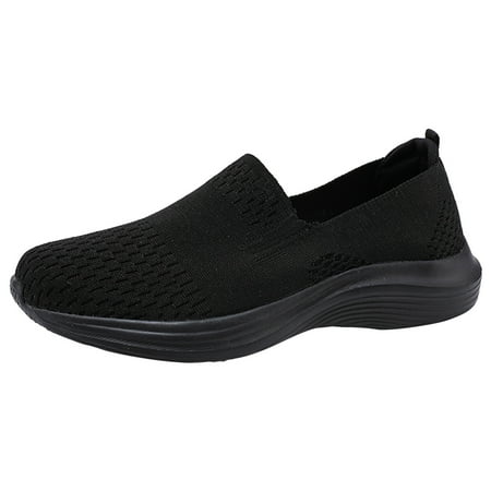 

ZIZOCWA Summer Women S Slip On Sneakers Fashion Simple Solid Color Mesh Breathable Comfortable Non Slip Lightweight Running Casual Shoes Black Size40