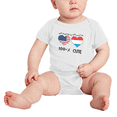 thumbnail image 2 of 50% Luxembourgish + 50% American = 100+% Cute Baby Bodysuit Romper (White, 12-18 Months), 2 of 5
