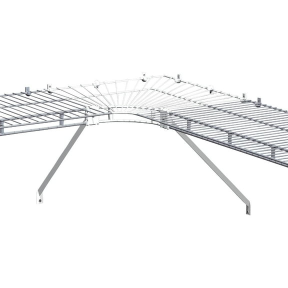 ClosetMaid 16 In. Shelf & Rod Wire Closet Corner Shelf Kit, White 2106700