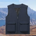 thumbnail image 2 of UVEASISHA Mens Lightweight Work Vest with Pockets Mesh Quick Dry Cargo Vests Zip up V Neck Sleeveless Hiking Jackets Outdoor Sports Travel Waistcoat Navy XXL, 2 of 5