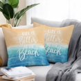 thumbnail image 2 of Throw Pillow Covers 24x24 Inch Set of 2, Blue Coastal Waterproof Outdoor Pillow Covers, Life Is Better At The Beach Beach Decorative Cushion Pillowcases for Couch, Sofa, Bed, Garden, Patio, 2 of 9