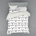 thumbnail image 2 of Ambesonne Black and White Bedding Set 3 Pcs, Panda Bow Tie, Twin, Black White, 2 of 3