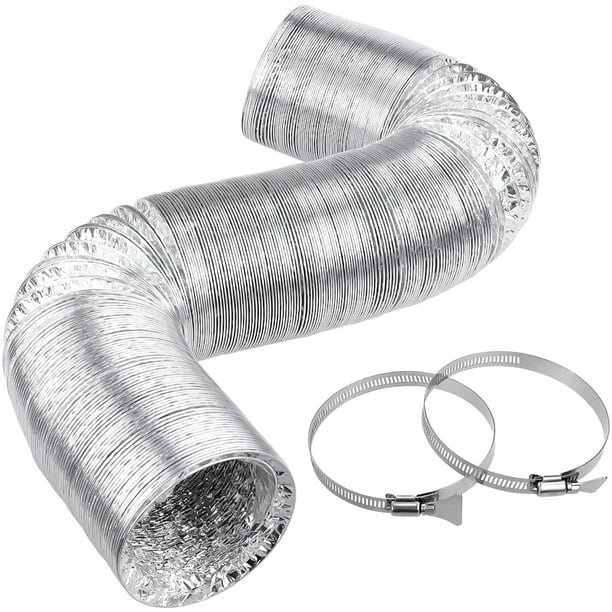 Beaquicy 4 Inch 10 Feet Dryer Vent Hose Transition Flex Aluminum with 2