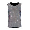 thumbnail image 2 of Fgnfyis Men's Stylish Sleeveless Tank Top for Active Trendy Sparkly Vest for Casual Wear and Fitness Activities Men Tank Tops Silver S, 2 of 9