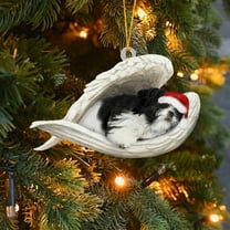 YOHAVEN Christmas Dog Ornament Pendant, Acrylic Holiday Tree Decorations for Indoor Outdoor Home Wall Car Ceiling Door Xmas Party Holiday Decor