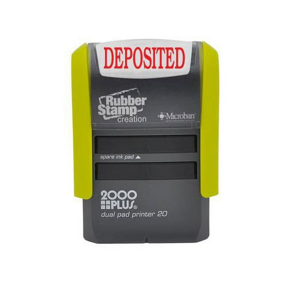 Deposited Self Inking Stamp, Printer 20 with 2 Pads - Red Ink