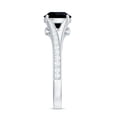 thumbnail image 4 of Rosec Jewels Womens Round Black Spinel Solitaire and Diamond Split Shank Ring, 18K White Gold, US 9.00, 4 of 9