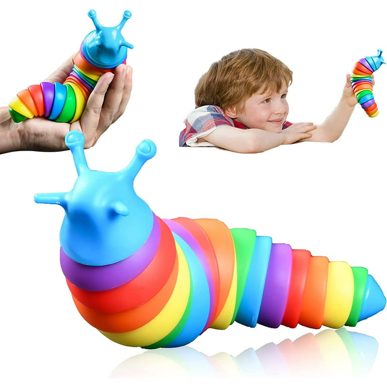  Fidget Slug Articulated Worm Fidget Toy with Sounds (1 Unit)  Sensory Slug Toy Insects Fidget Pack, Fun Crawling Sensory Toy for Boys and  Girls Toddlers Bathtub Baby Gift Anxiety Relief 4809-1 