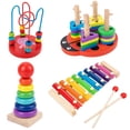 thumbnail image 5 of Juguetes para niños pequeños de 1 a 3 años, clasificador de formas de madera, juguetes educativos de madera para educación preescolar, pequeñas cuentas Rao (color aleatorio) JAMW Sencillez, 5 of 5