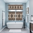 thumbnail image 3 of Brown Aztec Kitchen Curtains Sets for Windows 24 Inch Length, Boho Southwest Ethnic Neutral Motifs Rod Pocket Window Treatments Tier Curtains and Valances Set for Bedroom/Bathroom, 3 of 8