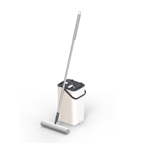 The cleaning Magic Towel Mop and Bucket Set, 56-Inch Pole, Two Mop Head Refills, PVA Mop & Bucket Cleaning System - Hands Free Floor Mop and Bucket - Floor Mop for Laminate, Hardwood, Tiles