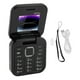 thumbnail image 1 of Flip Phone 2G 1.77 Inch Portable Dual SIM Dual Standby 1000mAh 3 Card Slots Multifunctional Flip Senior Button Phone for Gift Black, 1 of 4