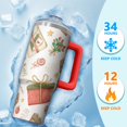 thumbnail image 4 of Christmas Ornaments 30oz Stainless Steel Tumbler with Handle and Straw, Leak Proof Winter Coffee Cup, Holiday Insulated Mug Gifts for Women, 4 of 5