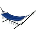 thumbnail image 3 of Northlight Hammock with Netted Fringe and Wooden Bars - 100" x 41" - Blue, 3 of 9