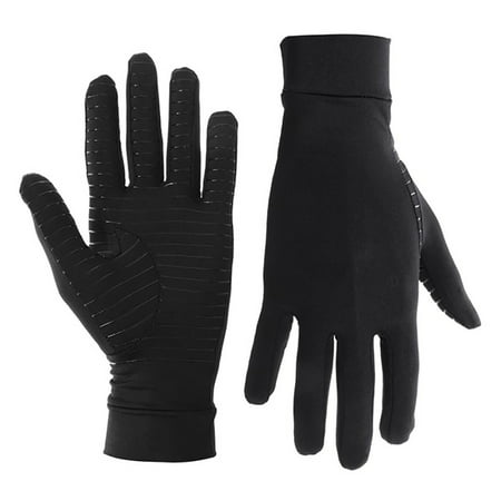 Copper Compression Arthritis Gloves, Arthritis Fit Carpal Tunnel Hand Wrist Brace ,Computer Typing, Support for Hands,1 Pair of Gloves Black M(Full (Best Wrist Support For Tennis)